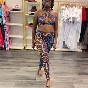 Animal print vacation ready sheer set